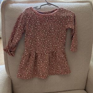 Baby Boden Pink Leopard Sweatshirt Dress
